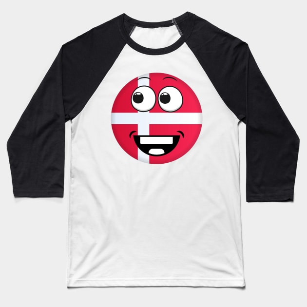 Denmark Smiley Baseball T-Shirt by Shadowbyte91